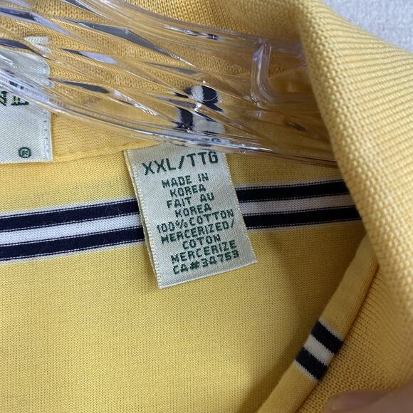 VTG Fairway & Greene Polo Shirt Mens XXL Yellow Stripe Covered Bridge 2005 - Picture 6 of 8